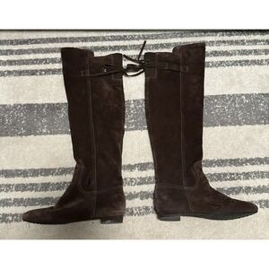 Joan & David thigh high suede boots brown Women's Size 8 New